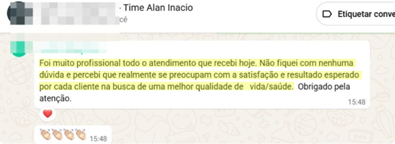 Depoimento de paciente da Clínica Energia Vital sobre o acompanhamento com o Dr. Alan Inácio
